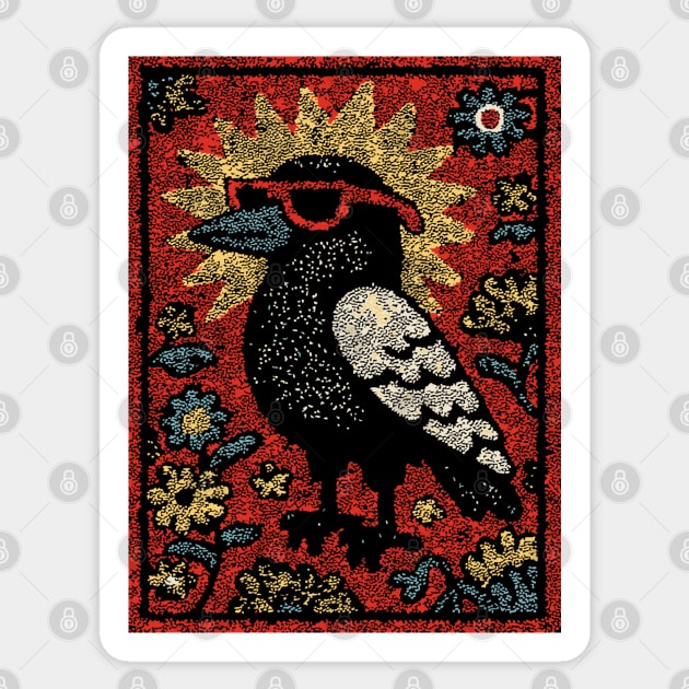 The Wise Raven Professor | Edgar Allan Poe-inspired Sticker by TuncGK